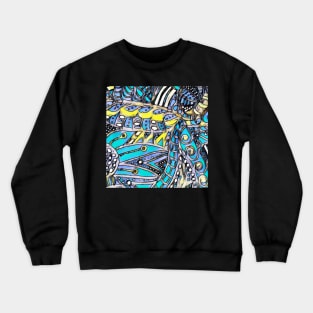 Tangled turquoise modern mosaic pattern Crewneck Sweatshirt